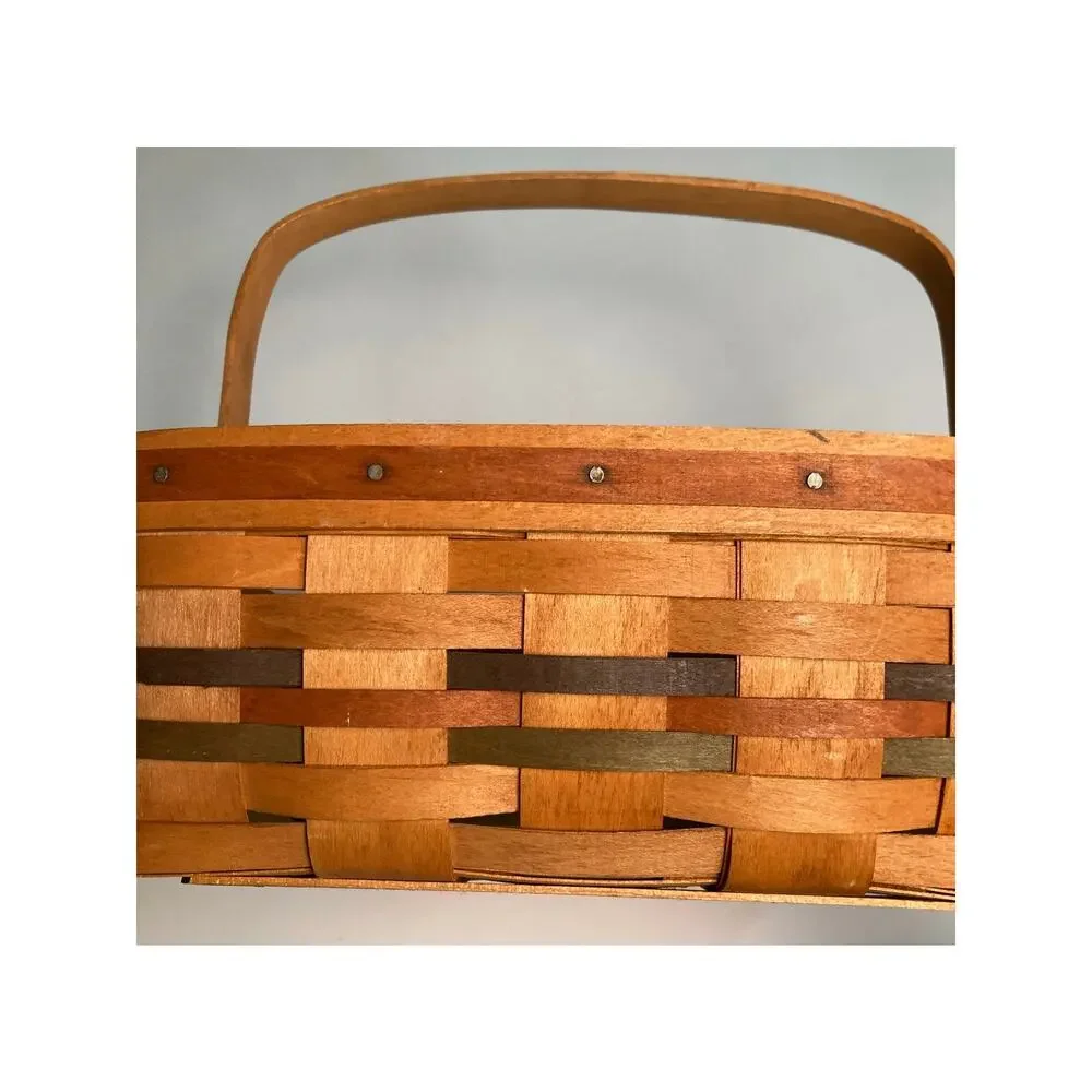 Vintage 1990 Longaberger Shades of Autumn Pie Basket Handle